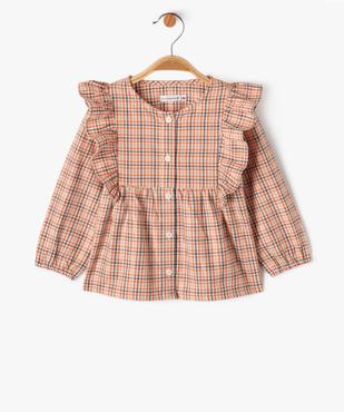 Blouse manches longues à carreaux bébé fille - LuluCastagnette vue1 - LULUCASTAGNETTE - GEMO