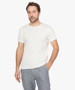 Tee-shirt homme à manches courtes avec finitions roulottées vue1 - GEMO (HOMME) - GEMO