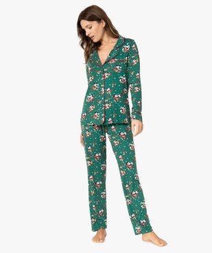 Pyjama femme spécial Noël avec motifs Minnie - Disney vue2 - DISNEY DTR - GEMO