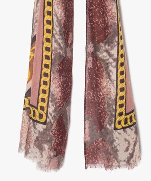 Foulard femme multicolore avec motifs chaines vue2 - GEMO (ACCESS) - GEMO