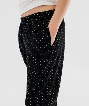 Pantalon de pyjama à pois femme vue2 - GEMO 4G FEMME - GEMO