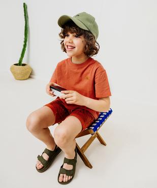 Bermuda en twill de coton imprimé tropical garçon vue6 - GEMO (ENFANT) - GEMO