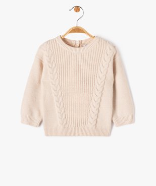 Pull bébé fille tout doux en maille fantaisie vue1 - GEMO(BEBE DEBT) - GEMO
