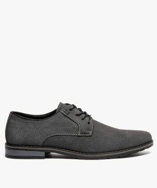 Derbies homme dessus cuir velours et couture débordante vue1 - GEMO(URBAIN) - GEMO
