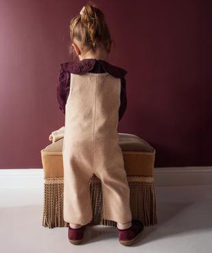 Combinaison en maille avec motifs fleuris brodés bébé fille vue5 - GEMO 4G BEBE - GEMO