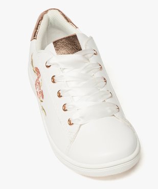 Baskets fille avec motif rose brodé et lacets rubans vue5 - GEMO (ENFANT) - GEMO