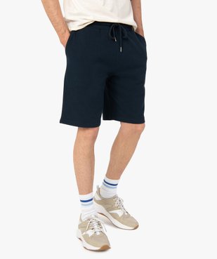 Bermuda homme en maille piquée à taille élastiquée vue1 - GEMO (HOMME) - GEMO