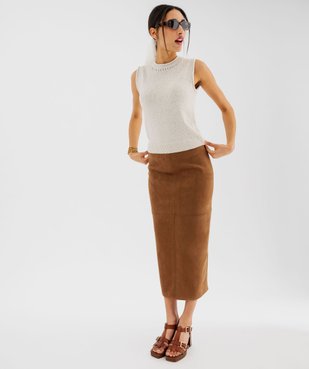 Pull léger sans manches avec finitions roulottées femme vue4 - GEMO(FEMME PAP) - GEMO