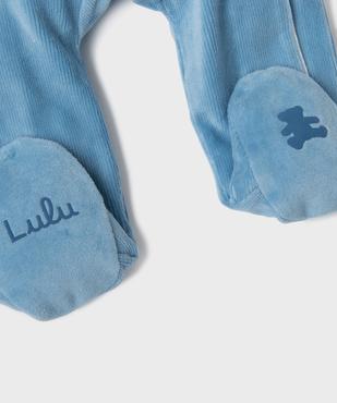 Pyjama en velours ouverture devant bébé garçon - LuluCastagnette vue4 - LULU CASTAGNETTE GEMO FOR GOOD - GEMO