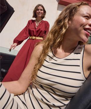 Robe débardeur à brassière intégrée à rayures femme vue4 - GEMO 4G FEMME - GEMO