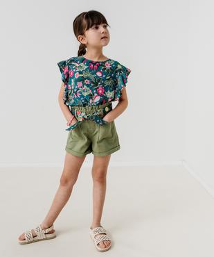 Short ample à taille paper bag et ceinture à nouer fille vue1 - GEMO 4G FILLE - GEMO