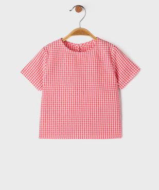 Blouse à manches courtes motif vichy bébé fille vue3 - GEMO(BEBE DEBT) - GEMO