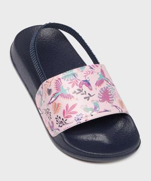 Mules de piscine avec bride cheville élastique et bandeau imprimé fille  vue5 - GEMO (PLAGE) - GEMO