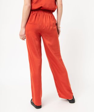Pantalon large et fluide taille haute en satin femme vue3 - GEMO(FEMME PAP) - GEMO