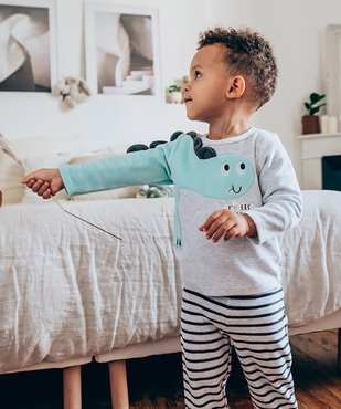 Pyjama bébé garçon en velours à manches fantaisie vue6 - GEMO(BB COUCHE) - GEMO