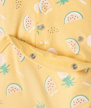 Pyjama bébé à motifs fruits exotiques fermeture pont dos vue2 - GEMO(BB COUCHE) - GEMO