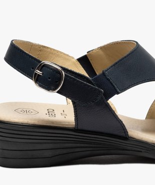 Sandales femme confort en cuir avec petit talon vue6 - GEMO (CONFORT) - GEMO