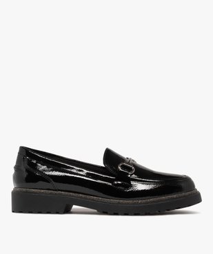 Mocassins femme vernis à semelle crantée avec liseré pailleté vue2 - FOLLOW ME G4G - GEMO