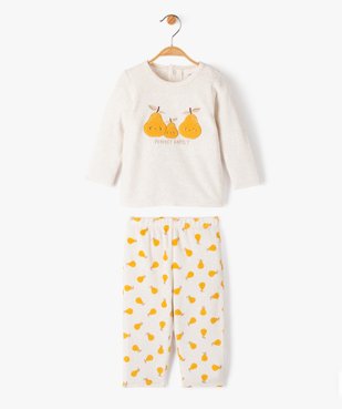 Pyjama en velours 2 pièces imprimées poires bébé vue1 - GEMO(BB COUCHE) - GEMO