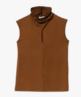 Débardeur décolleté fantaisie en matière extensible satinée femme vue4 - GEMO(FEMME PAP) - GEMO