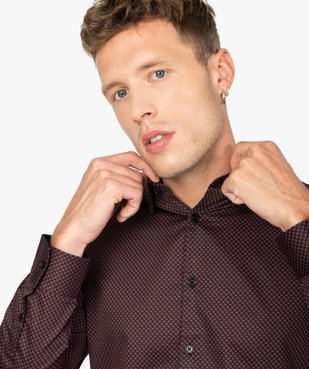 Chemise homme à micro motifs colorés coupe slim vue2 - GEMO (HOMME) - GEMO