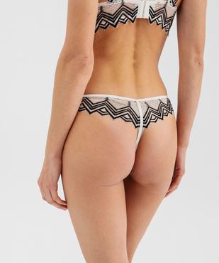 String en dentelle avec brides élastique femme vue3 - GEMO(HOMWR FEM) - GEMO