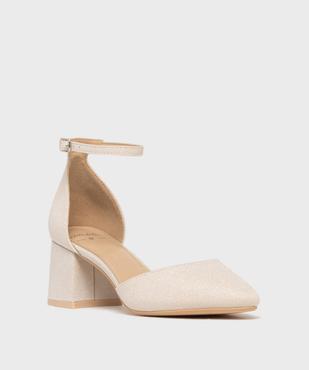 Escarpins pailletés à talon large et bout pointu femme - Valentina Baldano vue2 - VALENTINA BALDA - GEMO