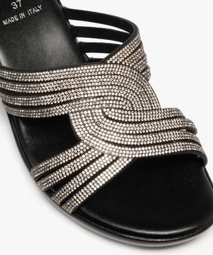 Mules femme compensées avec brides à strass entrelacées et ajourées vue6 - GEMO(URBAIN) - GEMO