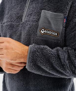 Veste d'intérieur en polaire duveteuse à col camionneur homme - Roadsign vue3 - ROADSIGN - GEMO