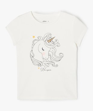 Tee-shirt fille pastel à motif pailleté vue1 - GEMO (ENFANT) - GEMO