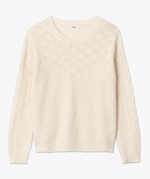 Pull femme en maille fantaisie sur le haut vue4 - GEMO 4G FEMME - GEMO