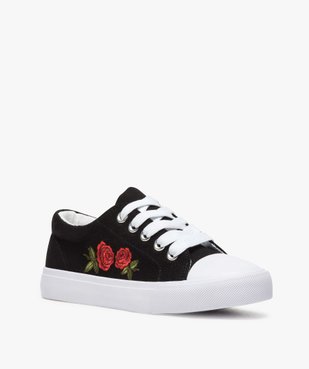 Tennis fille en toile avec roses brodées sur le côté vue2 - GEMO (ENFANT) - GEMO