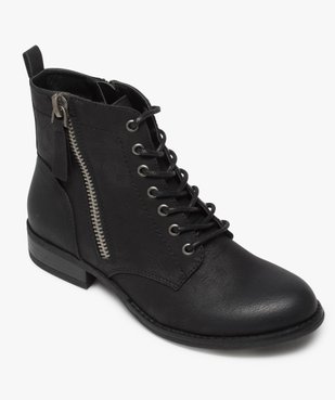 Boots femme style rangers à zip vue5 - GEMO (CASUAL) - GEMO