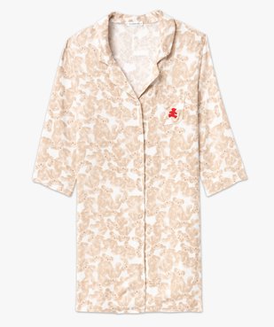 Chemise de nuit liquette imprimée à manches 3/4 femme - LuluCastagnette vue4 - LULUCASTAGNETTE - GEMO
