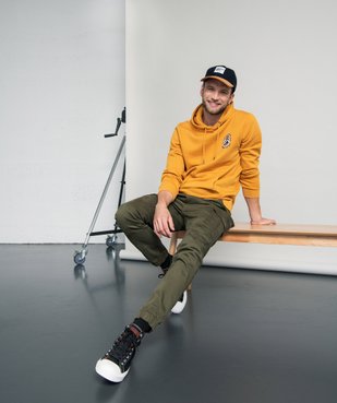Pantalon homme cargo multipoche au coloris unique vue6 - GEMO (HOMME) - GEMO