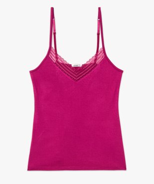 Haut de pyjama femme à fines bretelles et dentelle vue4 - GEMO(HOMWR FEM) - GEMO