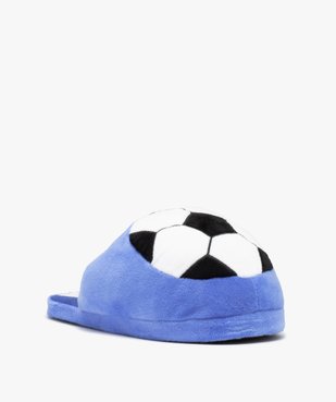 Chaussons homme mules plates en velours ballon de foot vue2 - GEMO(HOMWR HOM) - GEMO
