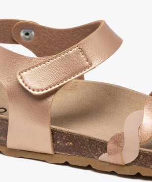 Sandales fille à scratch et bride tressée effet métallisé vue6 - GEMO 4G FILLE - GEMO