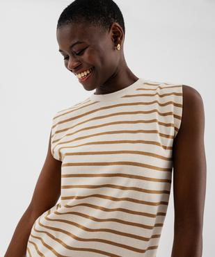 Robe droite sans manches à rayures femme vue2 - GEMO(FEMME PAP) - GEMO
