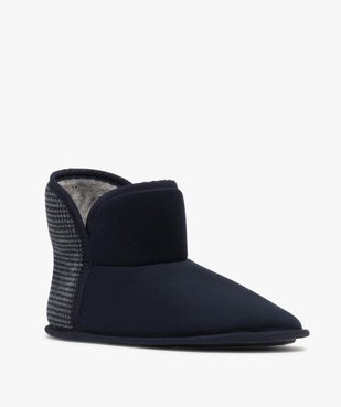 Chaussons boots en velours et tricot homme vue2 - GEMO(HOMWR FEM) - GEMO