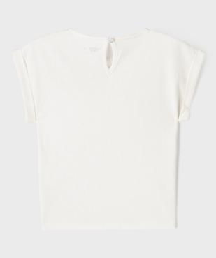 Tee-shirt manches courtes avec détails brodés fille vue3 - GEMO 4G FILLE - GEMO