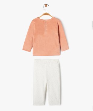 Pyjama 2 pièces en velours avec motif lapin bébé fille vue4 - GEMO(BB COUCHE) - GEMO
