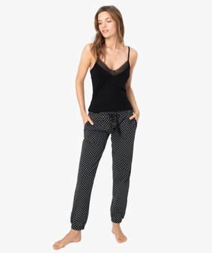 Pantalon de pyjama femme avec bas resserrés vue5 - GEMO(HOMWR FEM) - GEMO