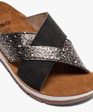Mules femme confort à larges brides croisées vue6 - GEMO (CONFORT) - GEMO