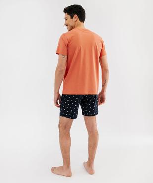 Pyjashort bicolore en coton homme vue3 - GEMO 4G HOMME - GEMO