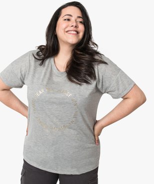 Tee-shirt femme loose à manches courtes et imprimé vue1 - GEMO (G TAILLE) - GEMO