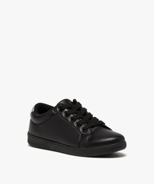 Tennis fille unies à lacets contrefort pailleté vue2 - GEMO (ENFANT) - GEMO