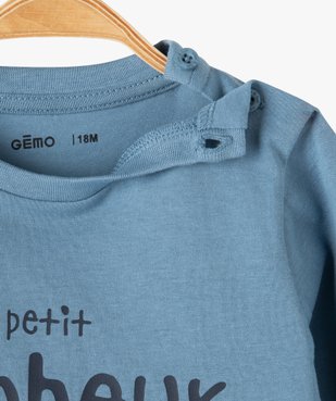 Tee-shirt bébé garçon à manches longues avec message vue3 - GEMO 4G BEBE - GEMO