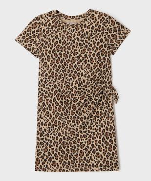 Robe tee-shirt avec noeud sur la hanche fille vue2 - GEMO (ENFANT) - GEMO