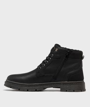 Boots fourrées à lacets, zip et épaisse semelle crantée homme vue4 - MARIO BALDANO - GEMO